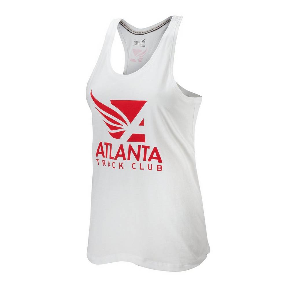 Camiseta De Tirantes Mizuno Atlanta Track Club Sport Mujer Blancas Baratas JAWX-90613